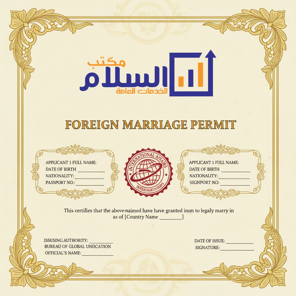 استخراج تصريح زواج أجنبي