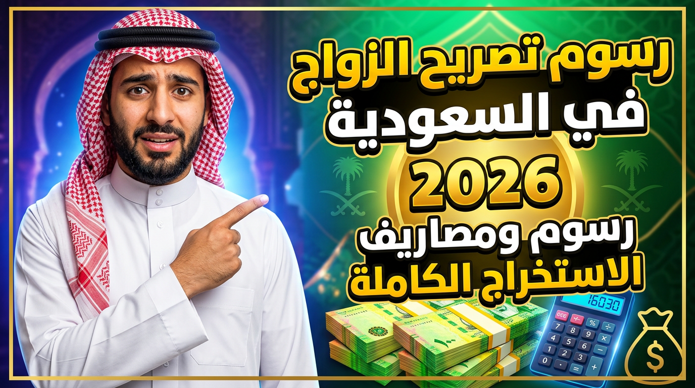 رسوم تصريح الزواج في السعودية لعام 2026 وكيفية السداد.