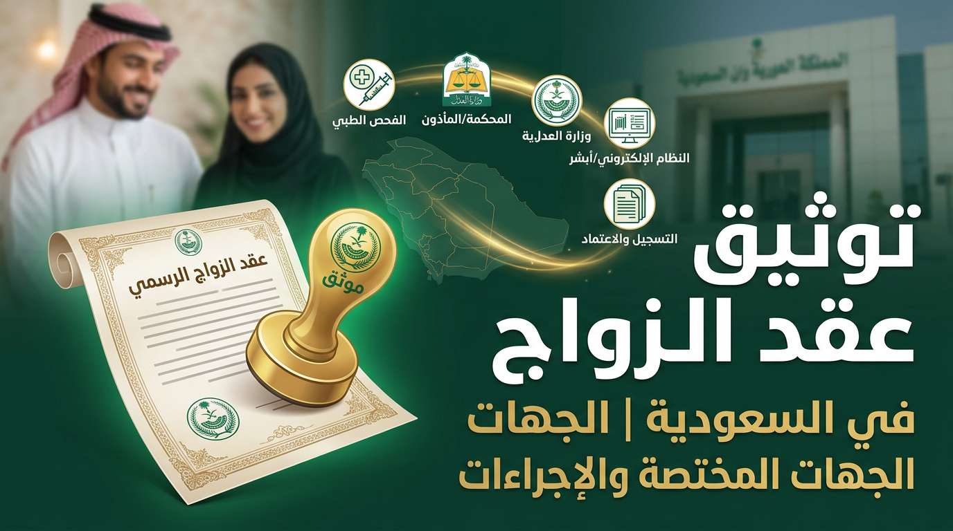 إجراءات توثيق عقد الزواج في السعودية الرسمية.