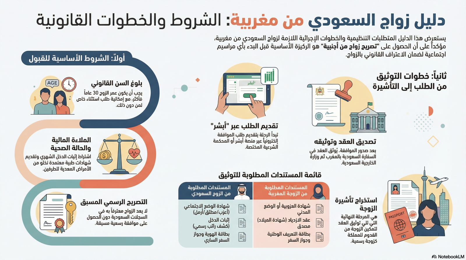 إجراءات زواج المواطن السعودي من مواطنة مغربية لعام 2026.